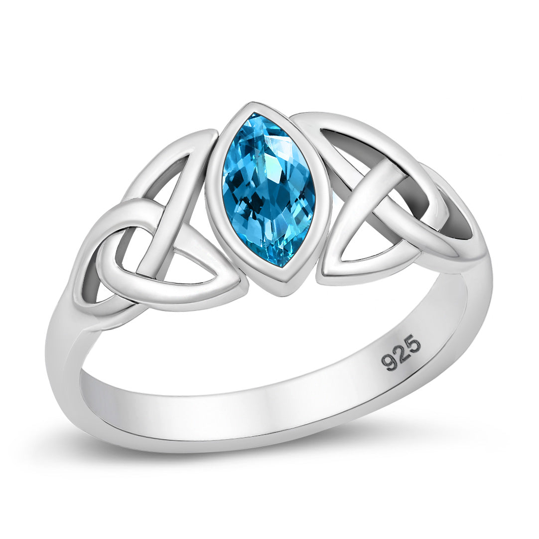 Silver CZ Ring - Celtic Design