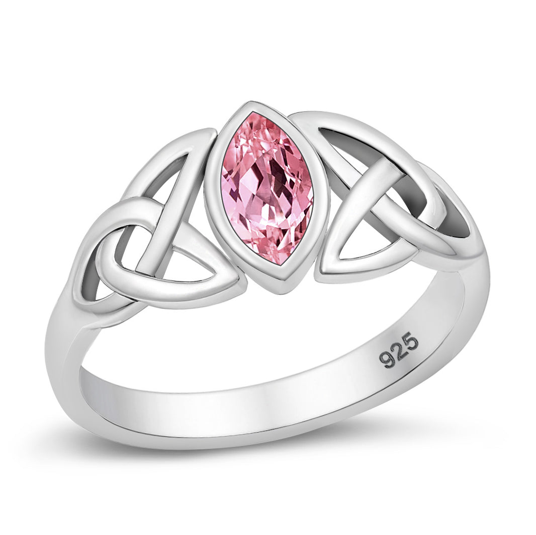 Silver CZ Ring - Celtic Design