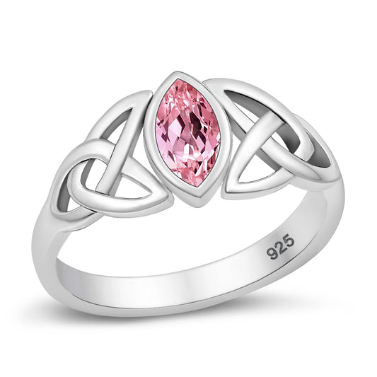 Silver CZ Ring - Celtic Design