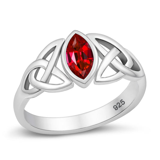 Silver CZ Ring - Celtic Design