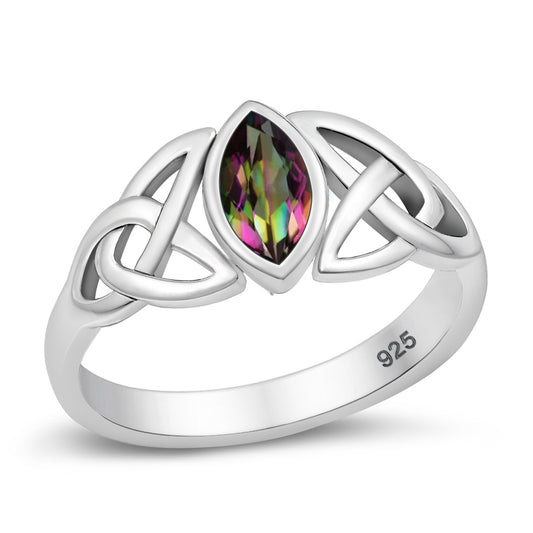 Silver CZ Ring - Celtic Design