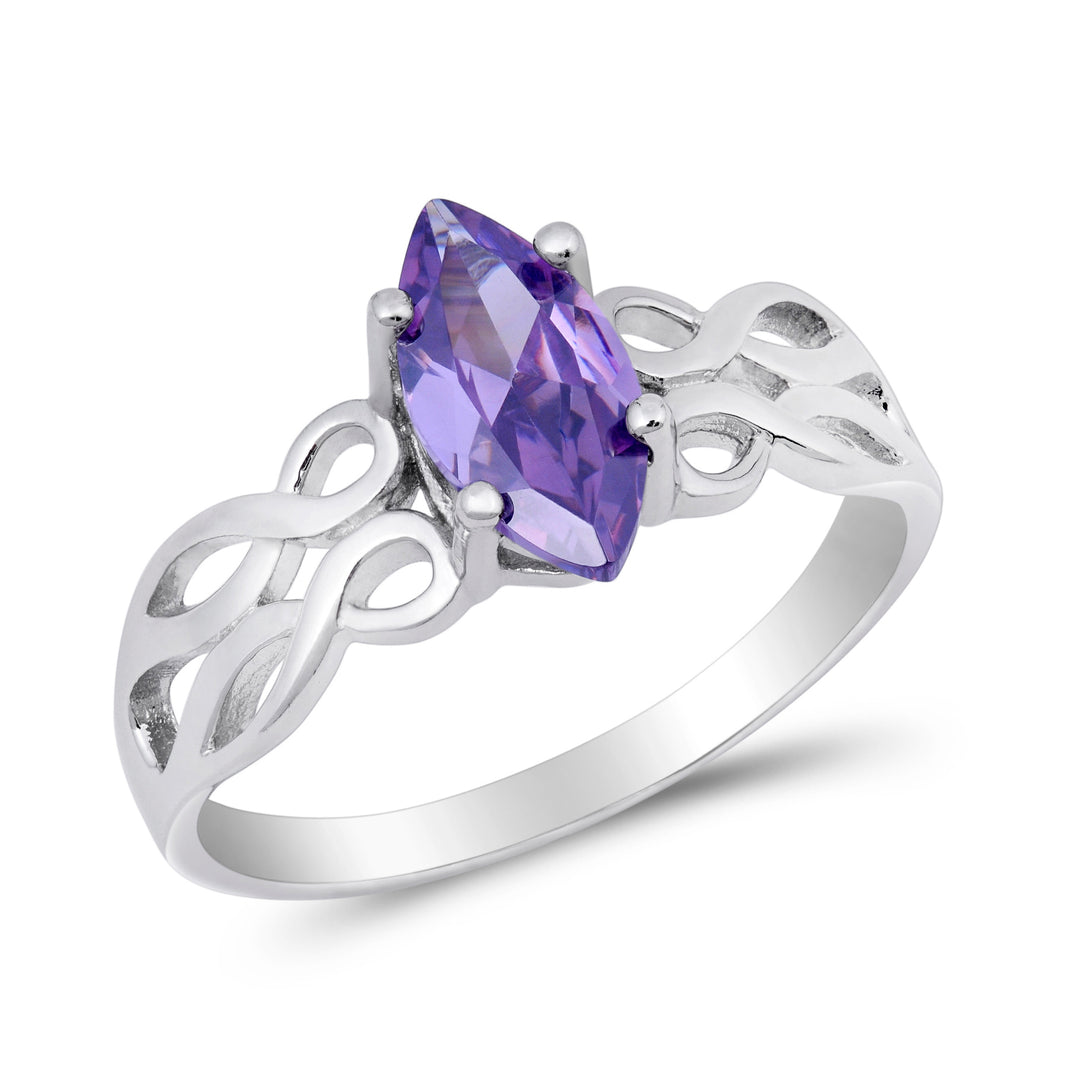 Silver CZ Ring - Celtic Design