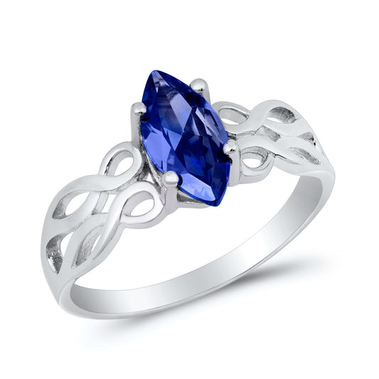 Silver CZ Ring - Celtic Design