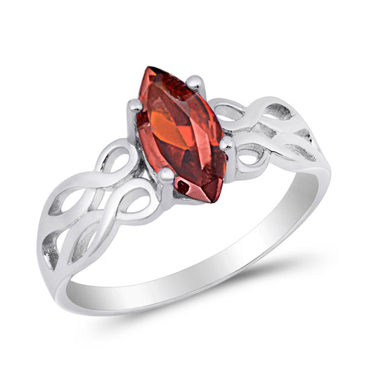 Silver CZ Ring - Celtic Design