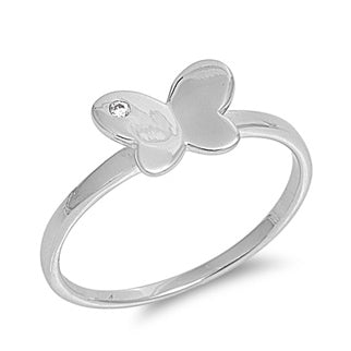 Silver CZ Ring - Butterfly