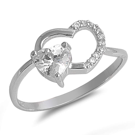 Silver CZ Ring - Hearts