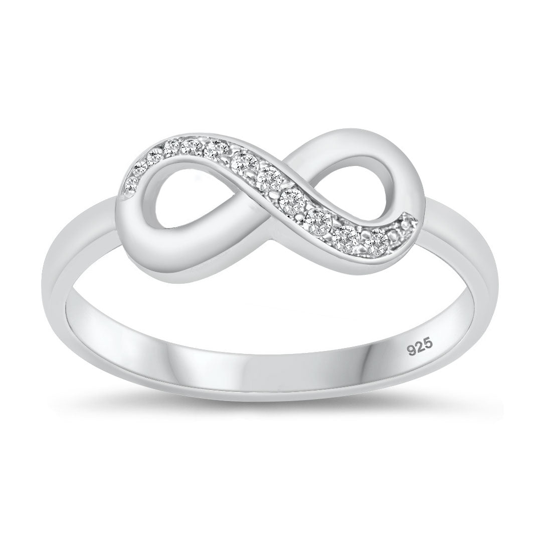 Silver CZ Ring - Infinity Sign