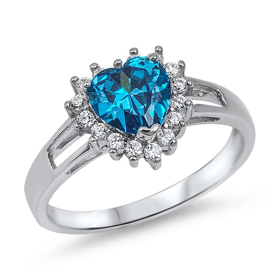 Silver CZ Ring - Heart