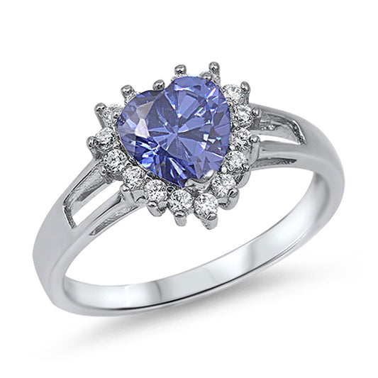 Silver CZ Ring - Heart