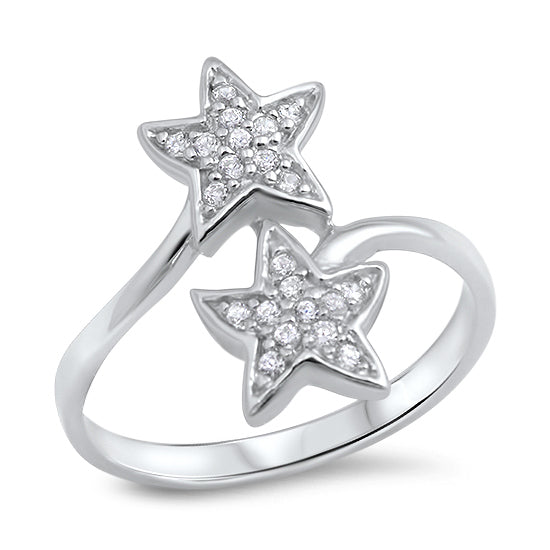 Silver CZ Ring - Star