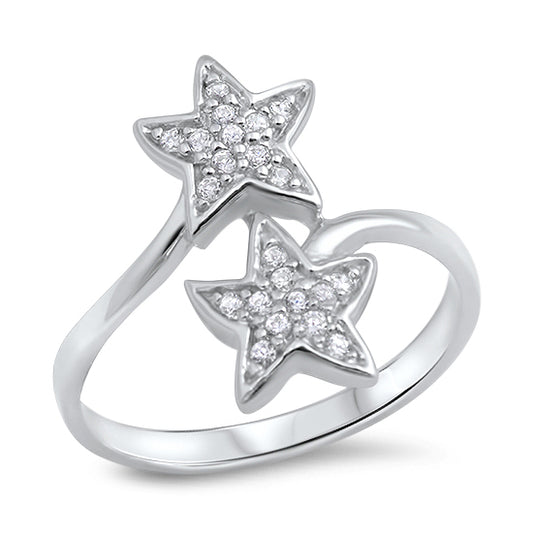 Silver CZ Ring - Star