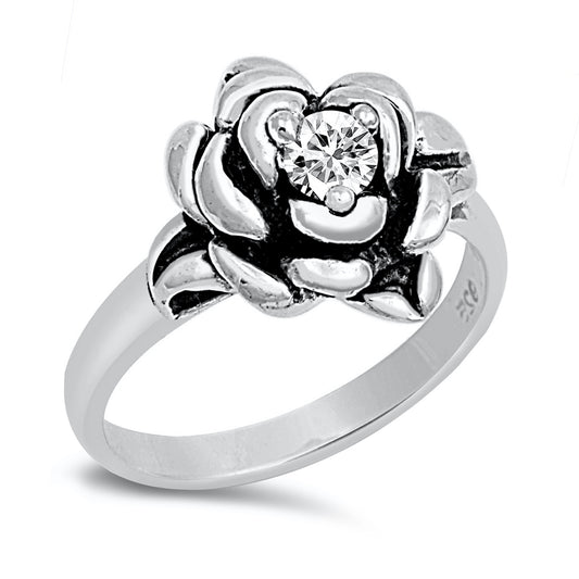 Silver CZ Ring - Rose