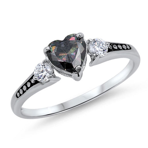 Silver CZ Ring - Heart
