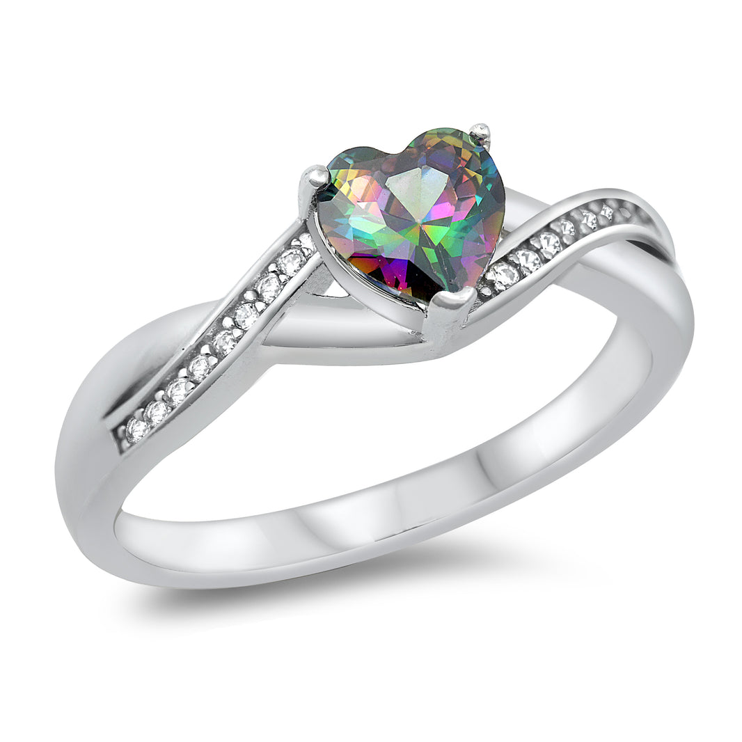 Silver CZ Ring - Heart