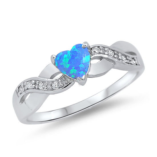 Silver CZ Ring - Heart