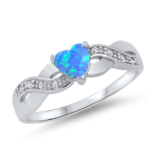 Silver CZ Ring - Heart