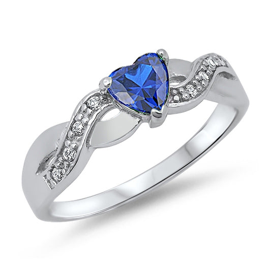 Silver CZ Ring - Heart