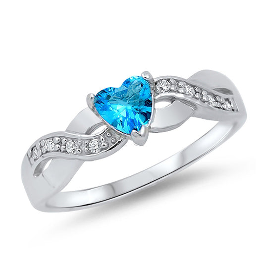 Silver CZ Ring - Heart