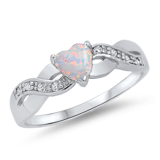 Silver CZ Ring - Heart