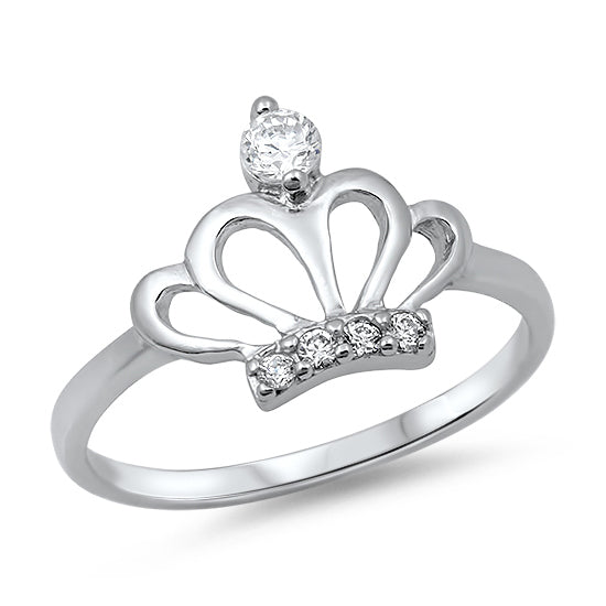Silver CZ Ring - Crown