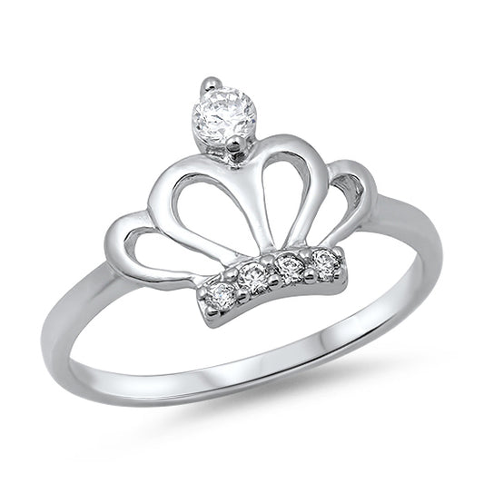 Silver CZ Ring - Crown