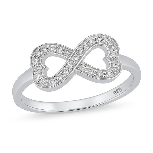 Silver Infinity Heart Ring