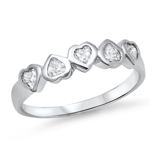 Silver CZ Ring - Heart