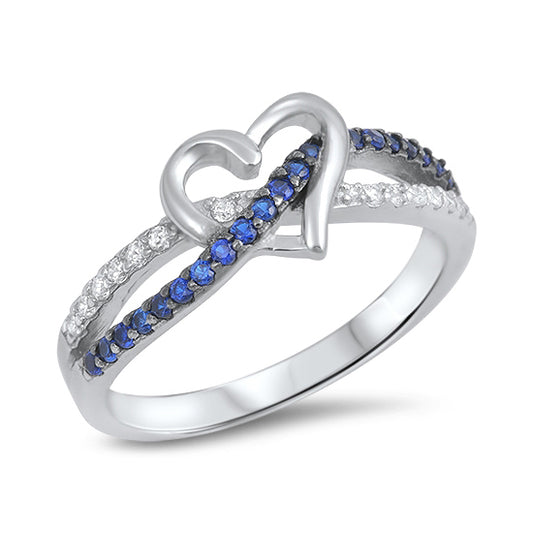 Silver CZ Ring - Heart