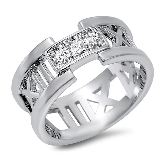 Silver CZ Ring - Roman Numeral