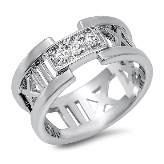 Silver CZ Ring - Roman Numeral
