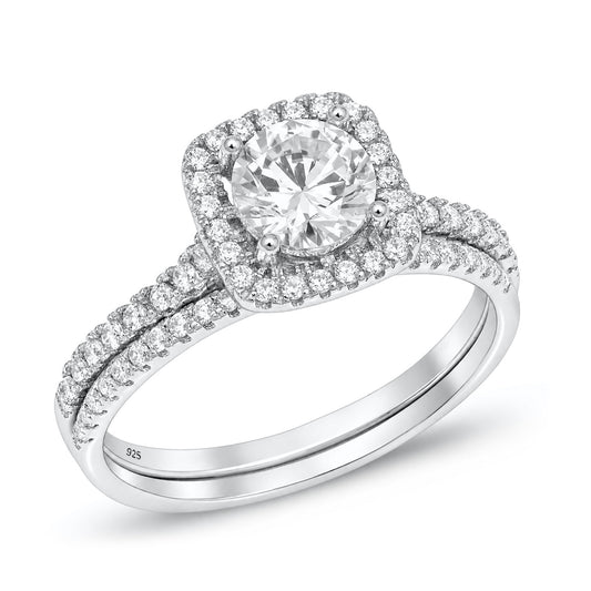 Silver Wedding Ring Sets