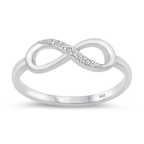 Silver CZ Ring - Infinity Ring