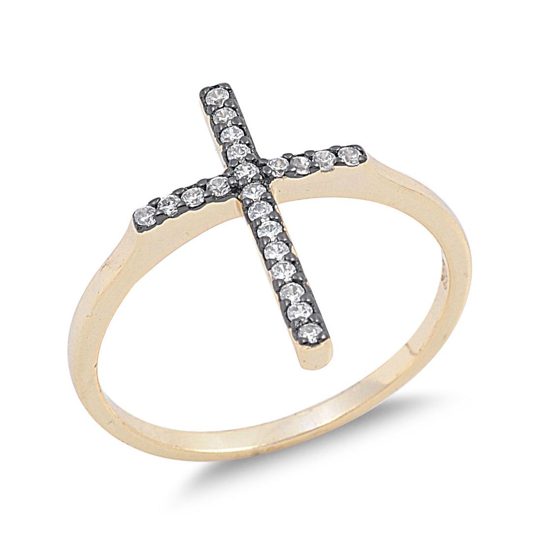 Silver CZ Ring - Cross