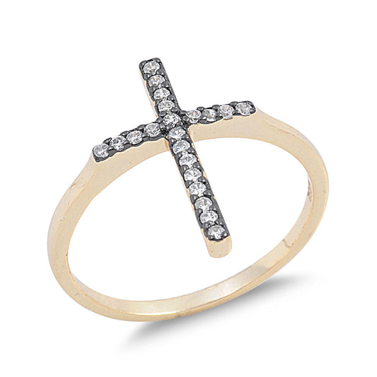 Silver CZ Ring - Cross