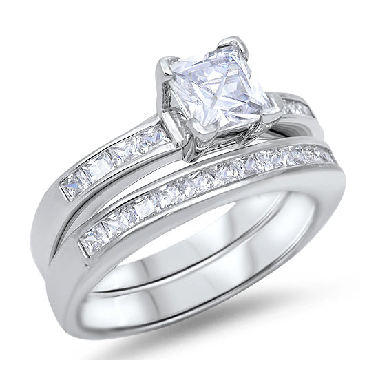Silver Wedding Ring Sets