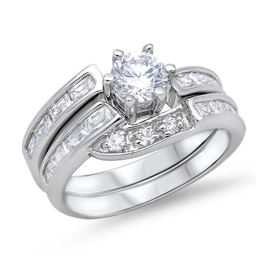 Silver Wedding Ring Sets