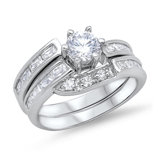 Silver Wedding Ring Sets