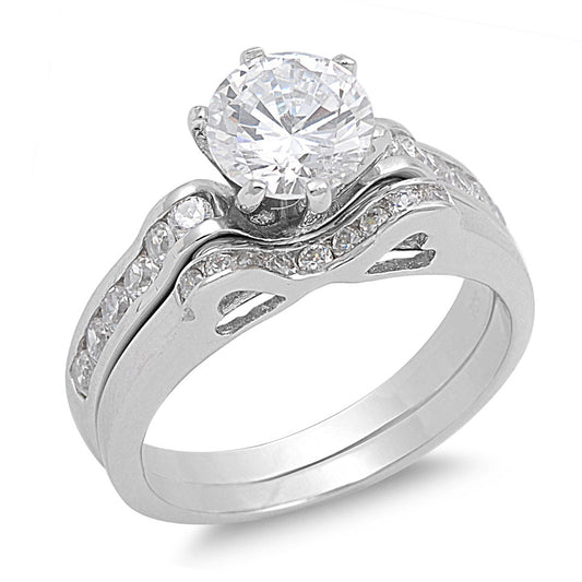 Silver Wedding Ring Sets