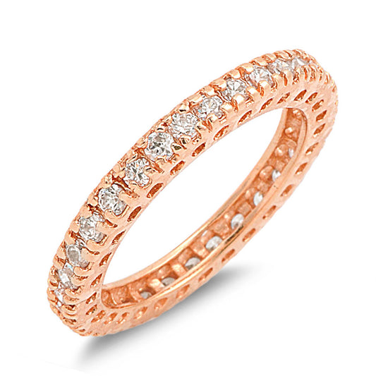 Silver CZ Ring - Eternity Band