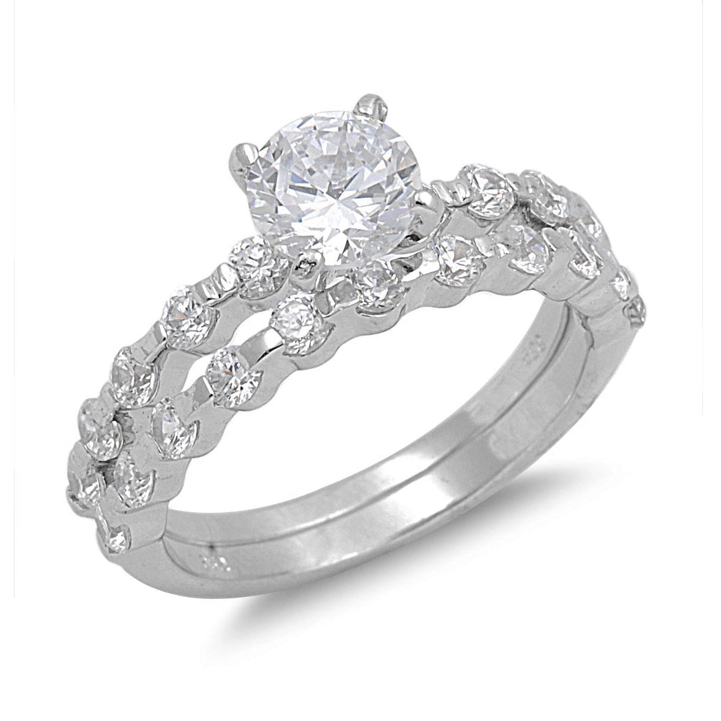 Silver Wedding Ring Sets