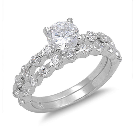 Silver Wedding Ring Sets