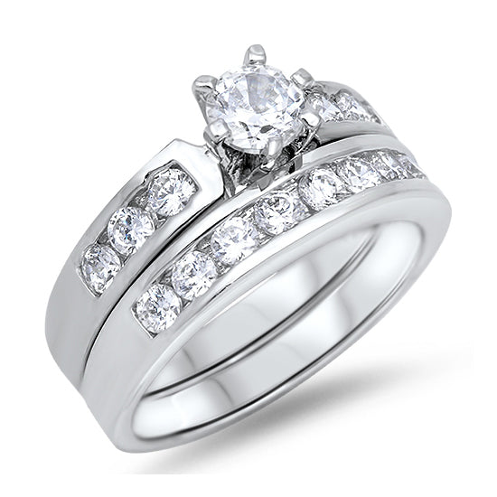 Silver Wedding Ring Sets