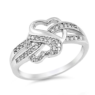 Silver CZ Ring - Heart