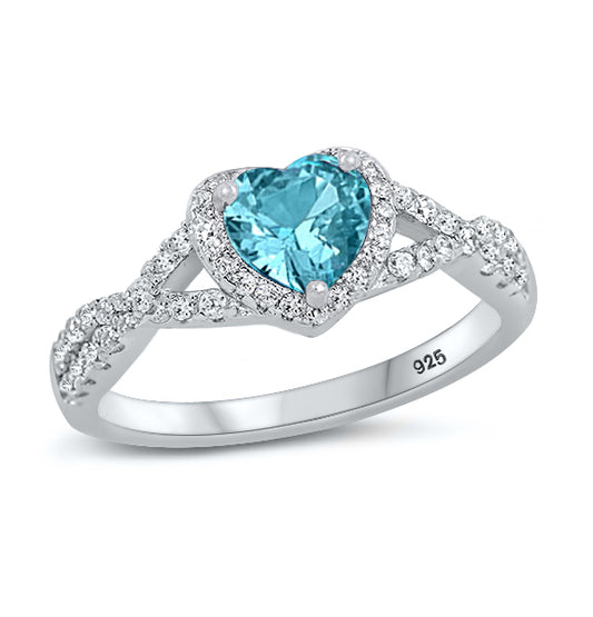 Silver CZ Ring - Heart