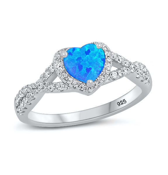 Silver CZ Ring - Heart