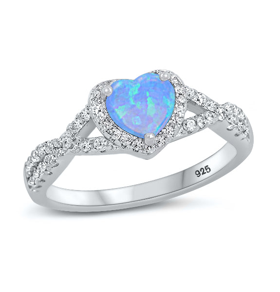 Silver CZ Ring - Heart
