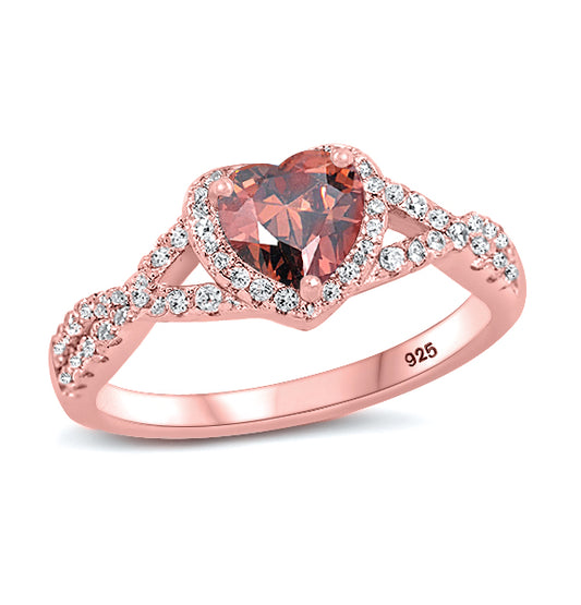 Silver CZ Ring - Heart
