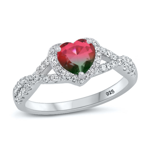 Silver CZ Ring - Heart