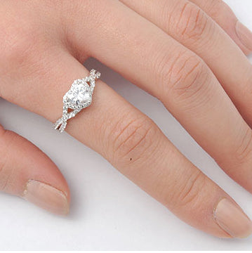Silver CZ Ring - Heart