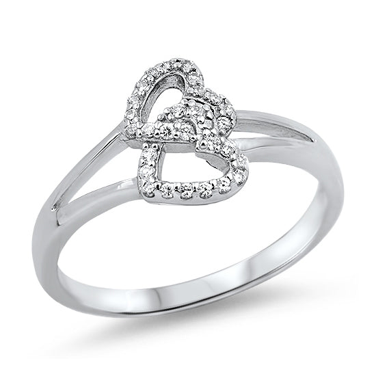 Silver Heart Ring W/ CZ